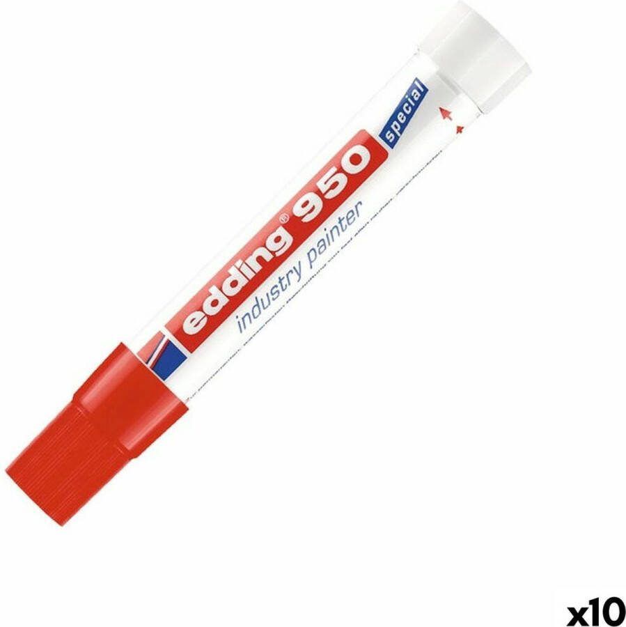 Edding Viltstift 950 pasta rond 10mm rood 10 stuks
