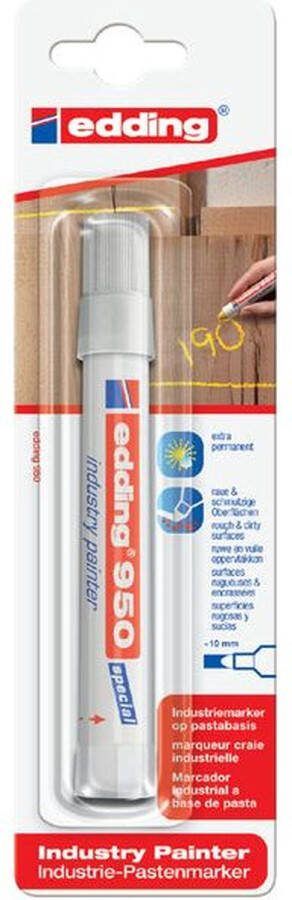 Edding Viltstift 950 pasta rond 10mm wit Blister a 1 stuk 5 stuks