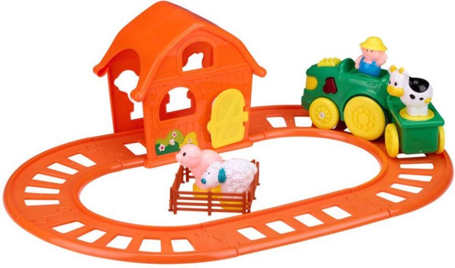 Eddy Toys Boerderij Speelgoed Trein met Geluid en Licht Speelgoedtrein met Boerderijdieren Incl. AA Batterijen