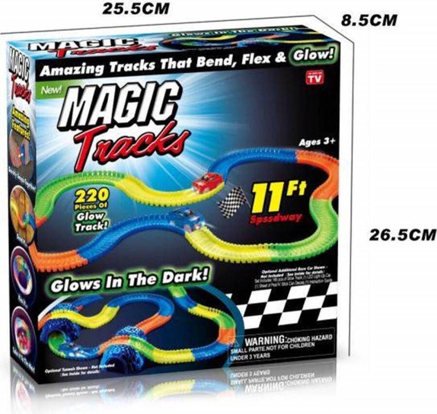 Eddy Toys Glow in the dark magische racebaan (220-delig)