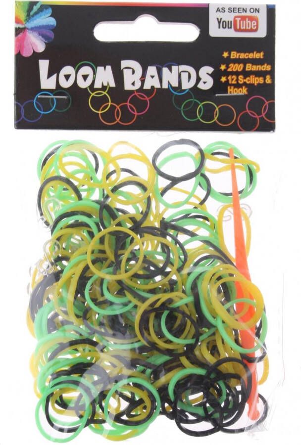 Eddy Toys Loom Bands Armband Maken Geel groen zwart 213-delig