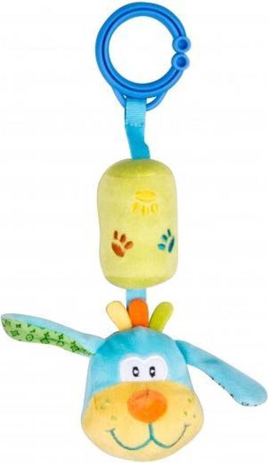 Eddy Toys Rammelaar Pluche Hond 20 Cm Blauw Geel Groen