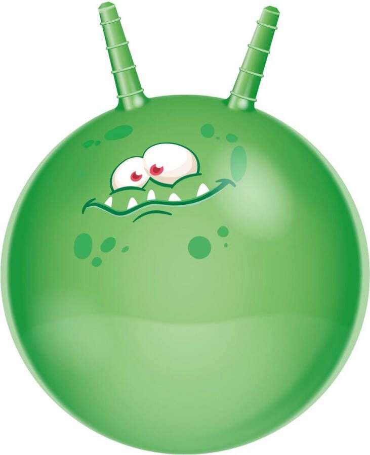 Eddy Toys Skippybal funny faces groen Dia 45 cm buitenspeelgoed voor kleine kinderen Skippyballen