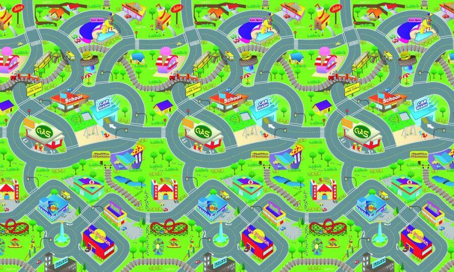 Eddy Toys Speelkleed verkeer 120 x 100 x 0 3 cm eva-schuim
