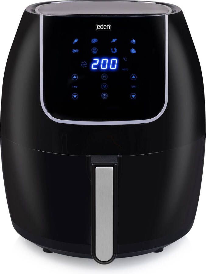 Eden Appliances Airfryer XXL Eden ED-7012 Heteluchtfriteuse XXL – Inhoud: 6 liter – Digitale bediening Braden grillen bakken roosteren én frituren tot 80% minder vet 1500gr friet