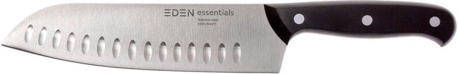 Eden Essentials Santoku 18 cm 2000-319 Japans Koksmes Lemmet met Kuiltjes Ergonomische Handgreep Roestbestendig