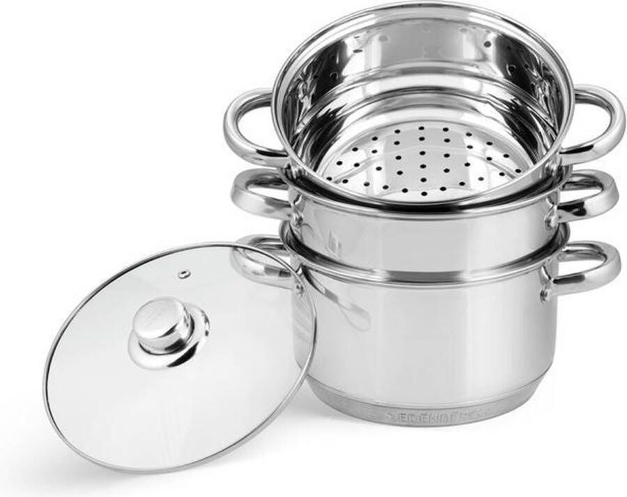 EDENBERG Edënbërg Classic Line Stoompannenset Ø 20 cm 4-delig 9-Laags Bodem!