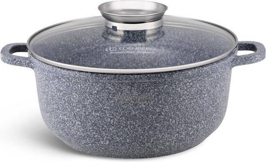 EDENBERG Edënbërg Stonetec Line Luxe Aluminium Kookpan met Deksel Ø 22 cm