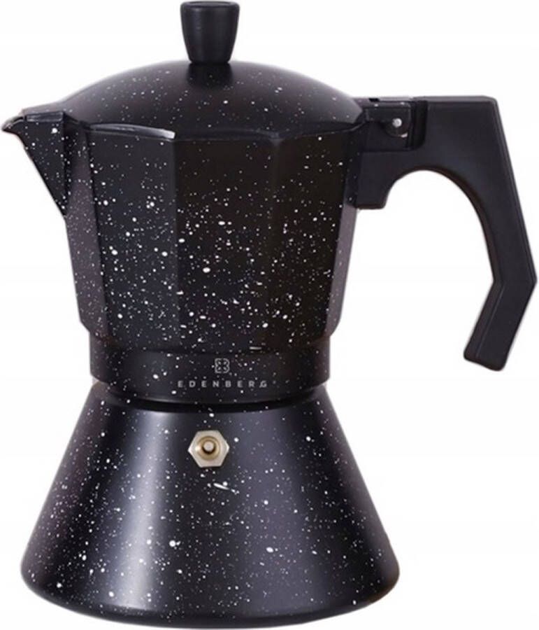 EDENBERG Edënbërg Stonetec Line Percolator 3 kops Espresso Maker Aluminium Zwart