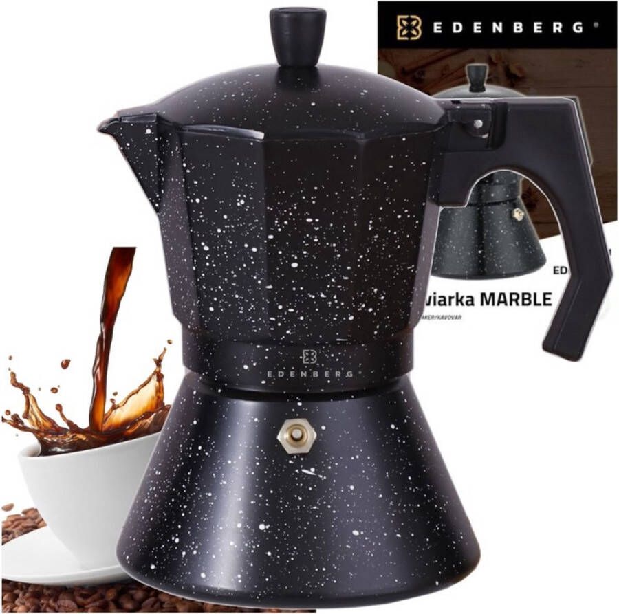 EDENBERG Edënbërg Stonetec Line Percolator Koffiemaker 12 kops Espresso Maker 500 ML Marmer Coating