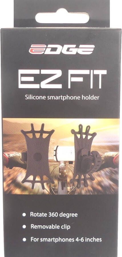 Edge Telefoonhouder EZ Fit 360° Siliconen zwart