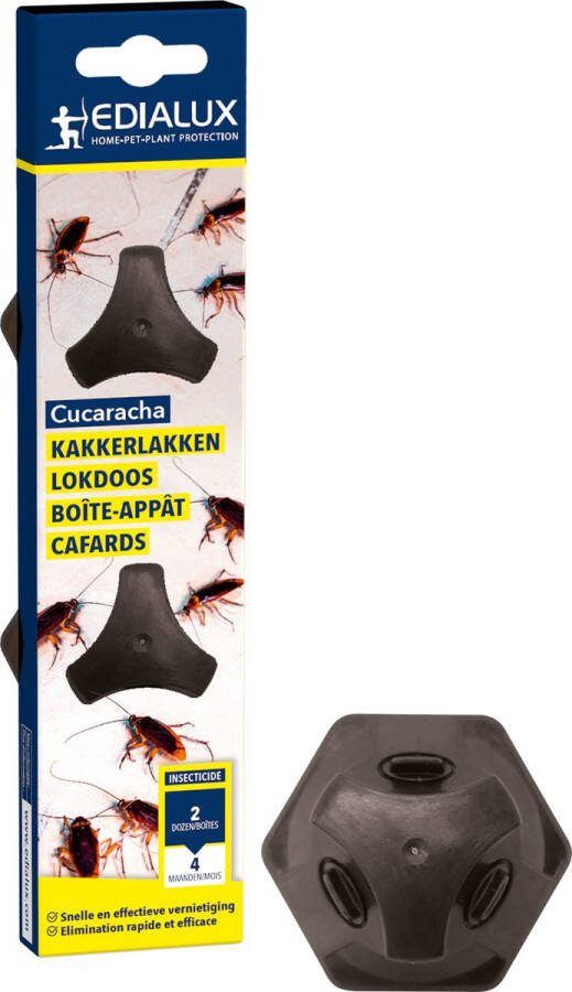Edialux CUCARACHA KAKKERLAKKEN LOKDOOS BOITE-APPÂT CAFARDS kakkerlakkenval kakkerlakkengif tegen kakkerlakken ongediertebestrijding