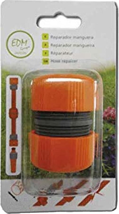 EDM Koppelstuk Tuinslang 12-15mm 1 2 & 5 8 Oranje