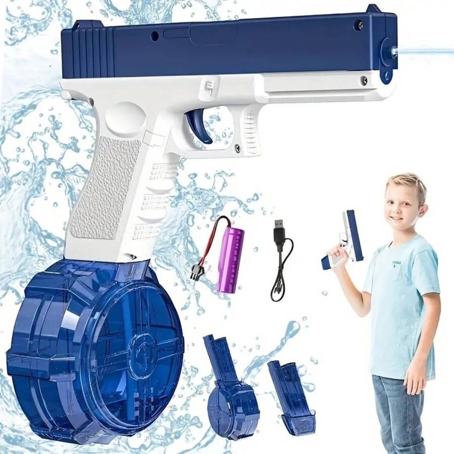 Edmondo Elektrisch Waterpistool voor Jongens Super Soaker Waterblaster Buitenspeelgoed Kunststof – Automatisch Waterpistool – Watergeweer – Watergun – Kleur Blauw