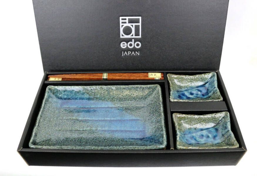 Edo Japan Aogurno Japans Sushi Servies Set 6-Delig 2 Persoons sterke kwaliteit gemaakt in Japan