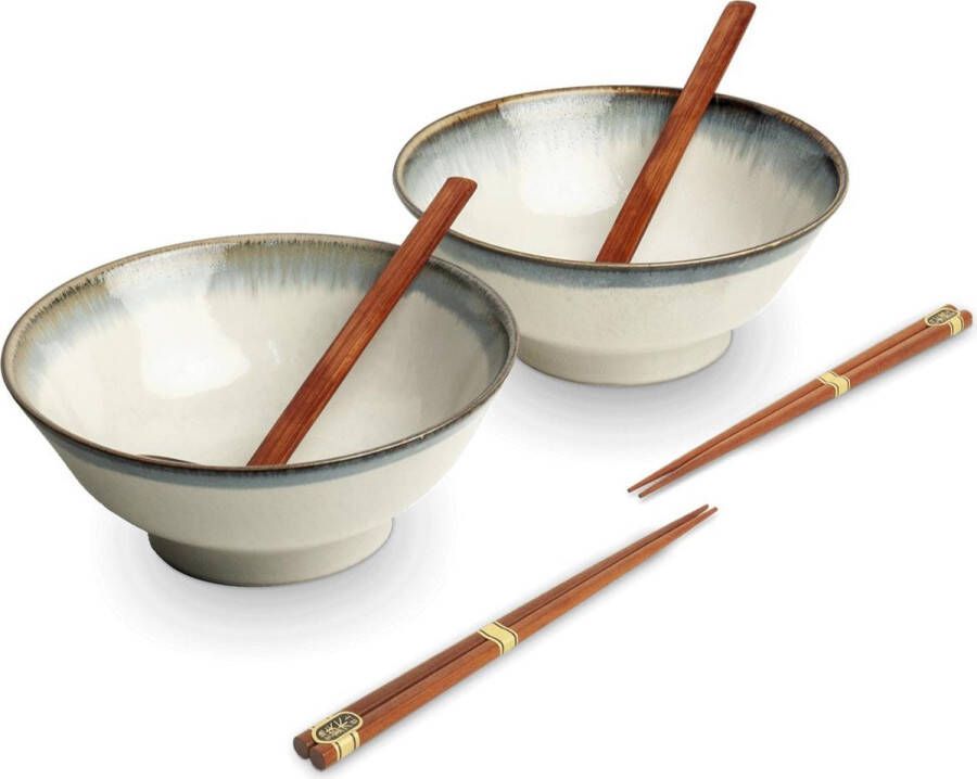 Edo Japan Aurora Ramen Bowl Set 2 pers O 22cm H9cm