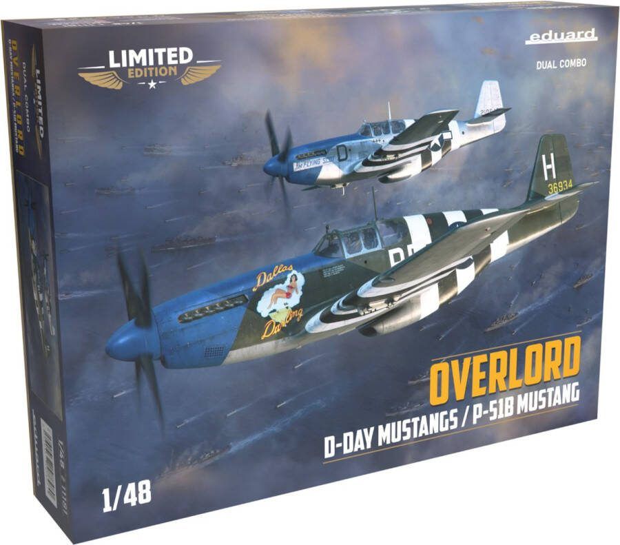 Eduard 1:48 11181 Overlord: D-Day Mustangs P-51B Mustang Dual Combo Plastic Modelbouwpakket