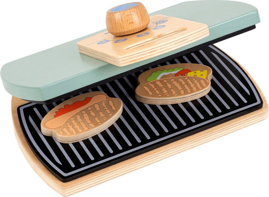 Educo Grillrooster Speelgoed keuken accessoires 25x19x10cm Speelgoed keukengerei Houten speelgoed Incl. 2 Sandwiches Vanaf 3 jaar