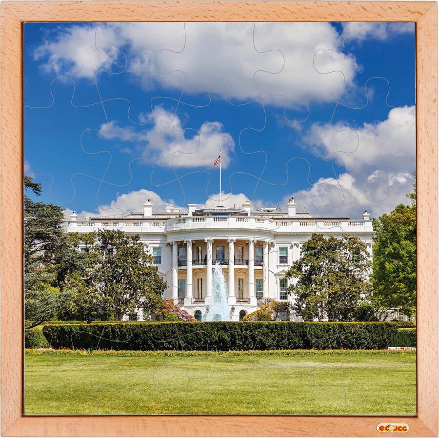 Educo Kinderpuzzel Educatief Speelgoed 'Het Witte Huis' 40x40cm 25 stukjes fotopuzzel Educatieve puzzel voor kinderen Legpuzzel Puzzel voor kinderen Vanaf 4 jaar