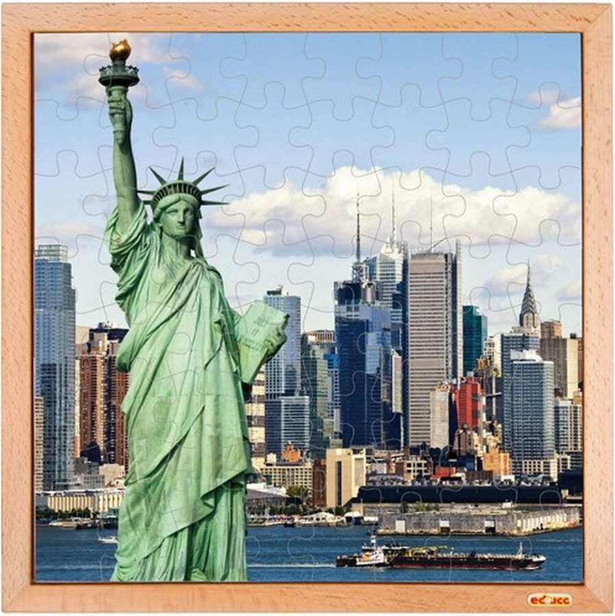 Educo Kinderpuzzel Educatief Speelgoed 'Vrijheidsbeeld' 40x40cm 64 stukjes fotopuzzel Educatieve puzzel voor kinderen Legpuzzel Puzzel voor kinderen Vanaf 4 jaar