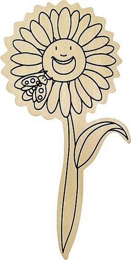 Eduplay Houten Knutsel Tuinbloemen set van 6 knutselset- moederdag- vaderdag