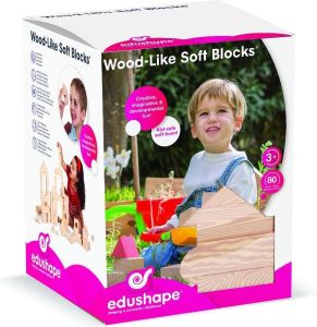 Edushape foom schuim blokken voor kinderen Hout-Imitatie 3 5cm dik 80 stuks in doos