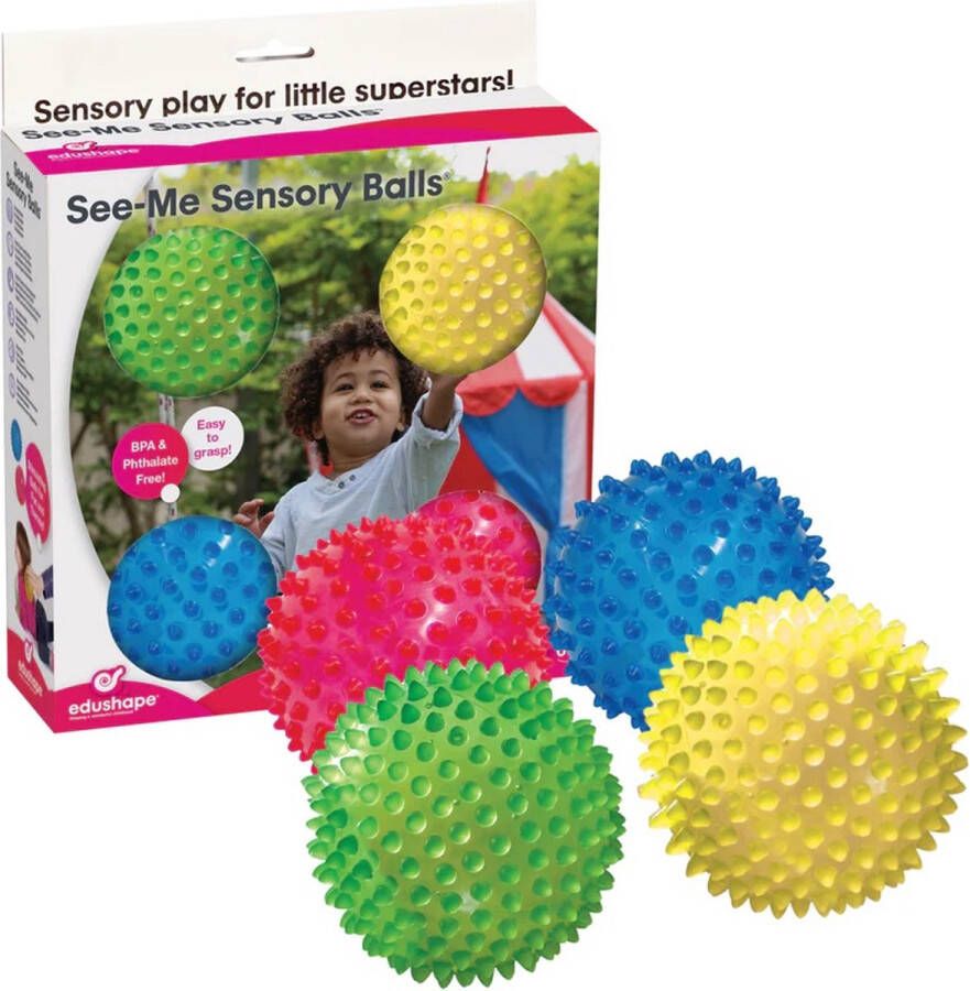 Edushape Kleine Sensorische Ballen (10cm) Set van 4 in CB