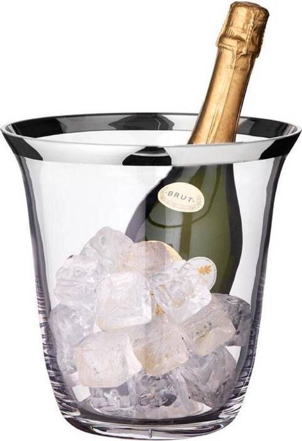 Edzard Champagnekoeler Wijnkoeler van kristalglas met platinarand