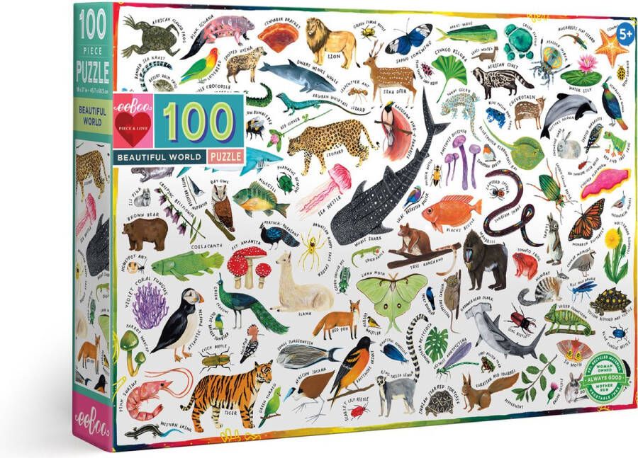 Eeboo Puzzel beautiful world 100 stukjes- 45.7x68.5 cm