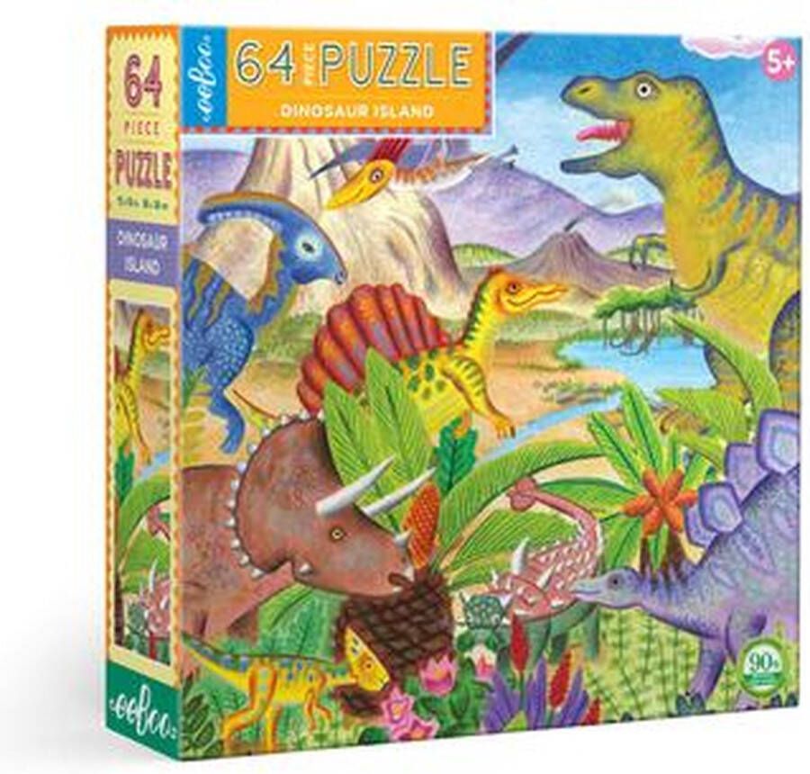 Eeboo Dinosaur Island Legpuzzel 64 stuk(s) Dinosauriërs