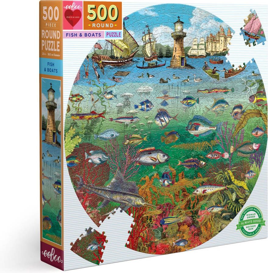 EeBee Eeboo puzzel Fish and Boat (500) rond