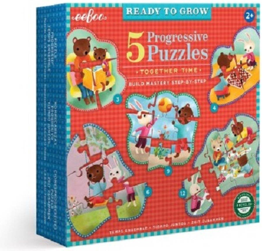 Eeboo legpuzzel ready to grow together time. 3 4 6 9 & 12 stukjes
