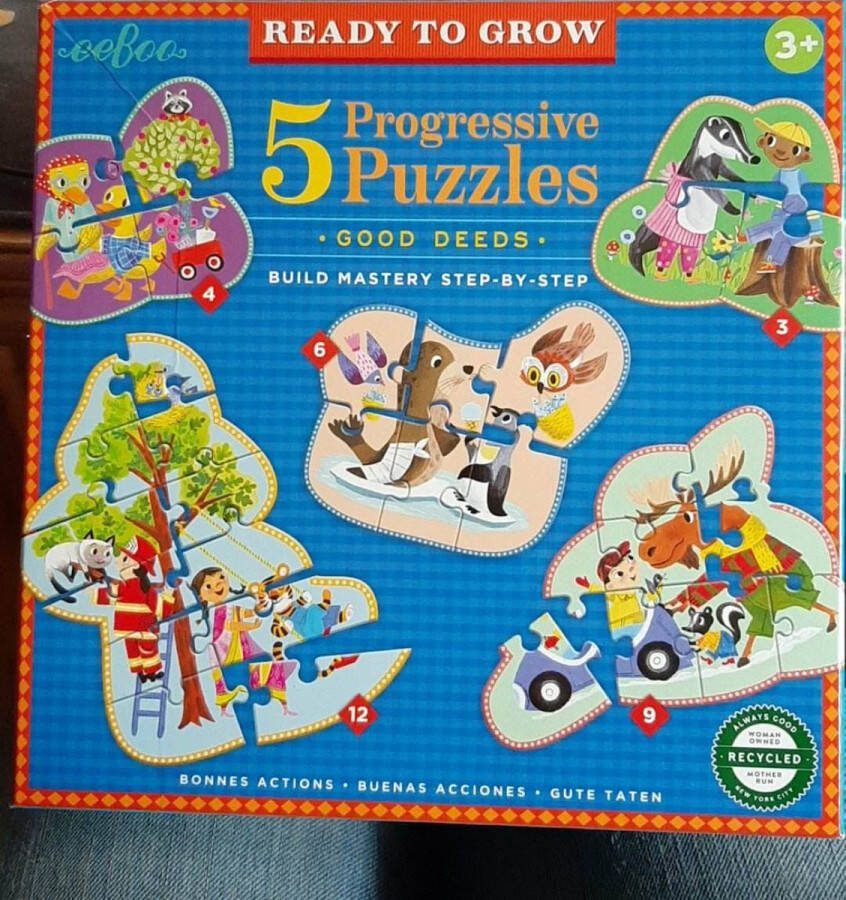 Eeboo legpuzzeltjes 3 12 stukjes ready to grow good deeds