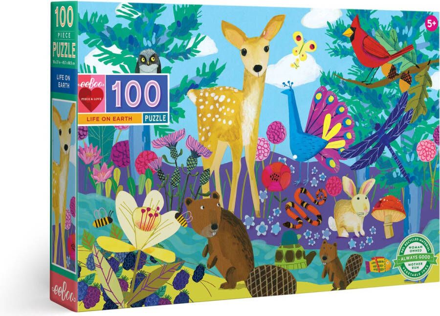 Eeboo Puzzel life on earth 100 stukjes 45.7x68.5 cm