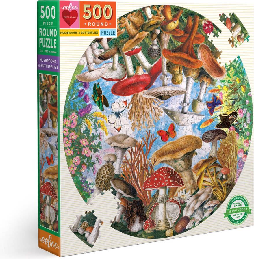 Eeboo Mushrooms and Butterflies Blokpuzzel 500 stuk(s) Kunst