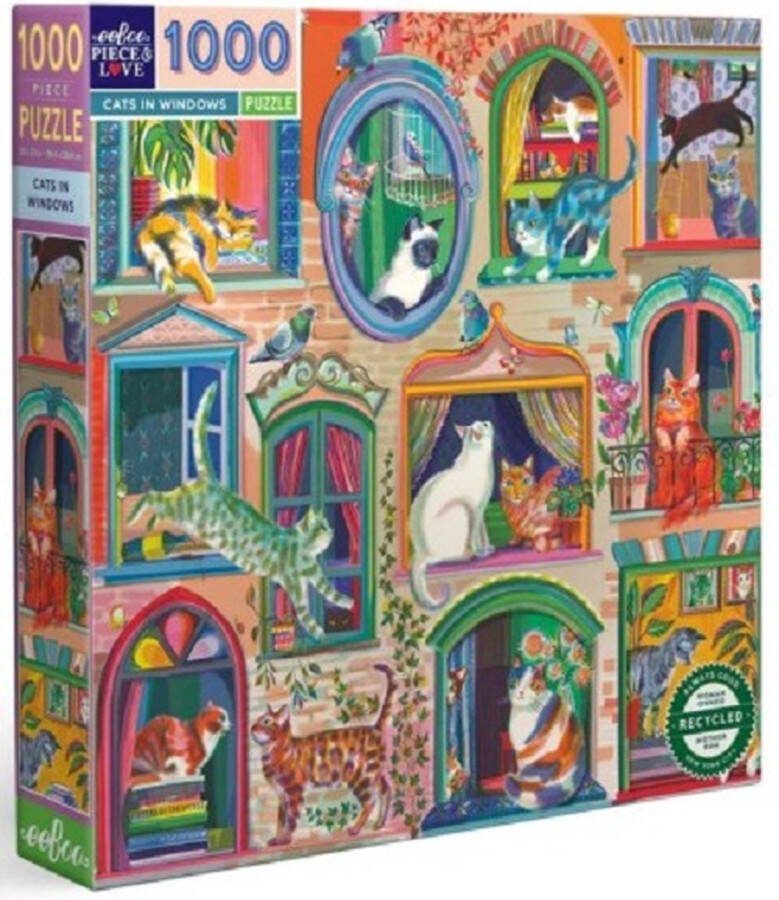 Eeboo puzzel Cats in Window (1000)