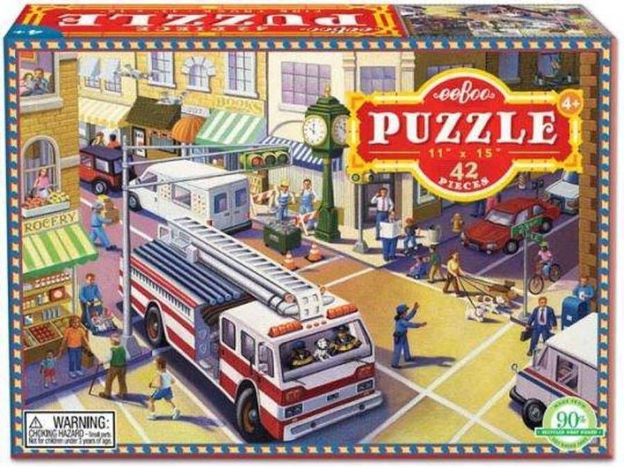 Eeboo Puzzel fire truck 42 stukjes