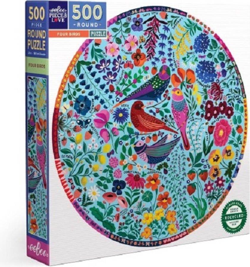 Eeboo puzzel Four Birds (500) rond
