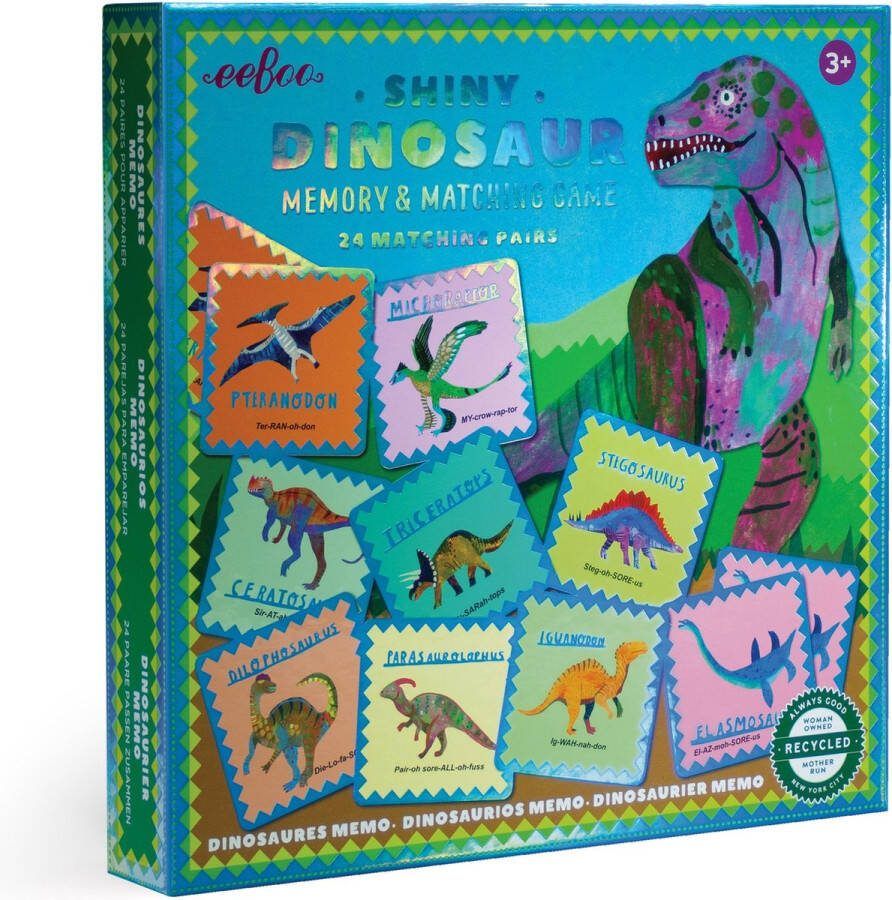 Eeboo Shiny Dinosaur Kaartspel Memory