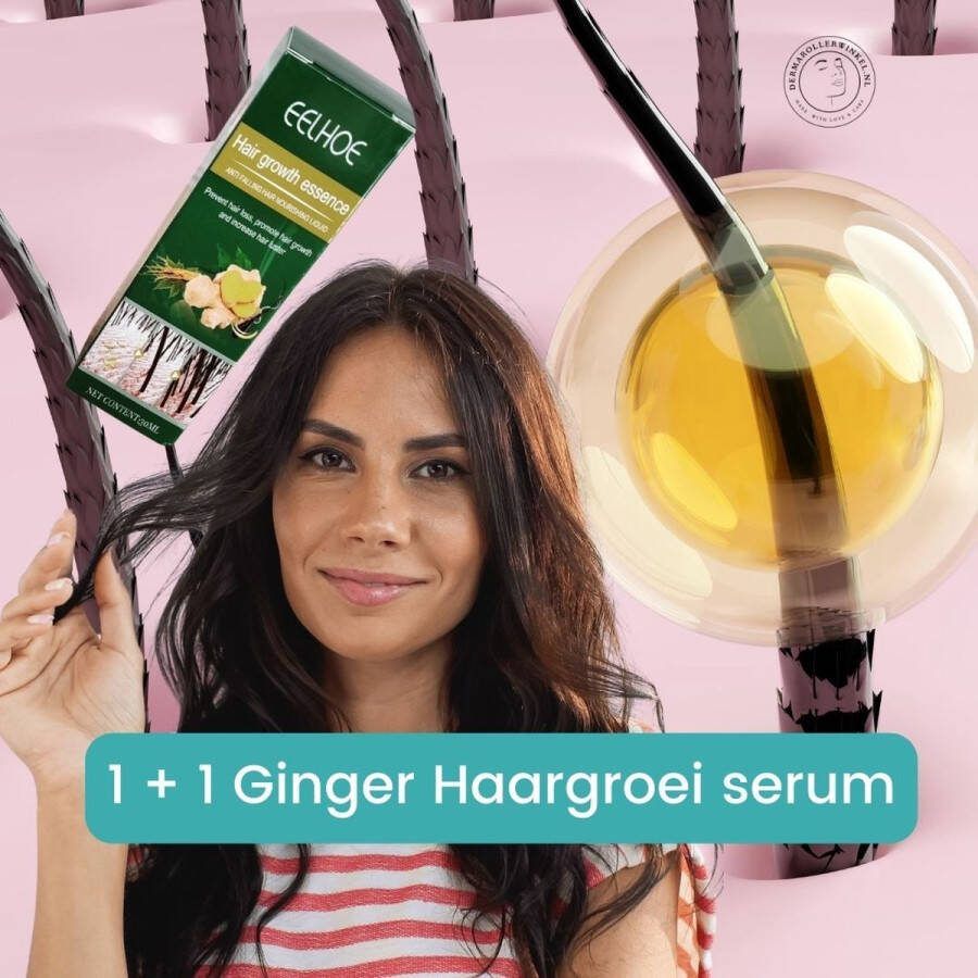 Eelhoe Gember Haargroei Serum Superdeal 1 + 1 GRATIS Gember Haar Spray voor Haargoei Vollere Bos Haren Anti Kaalheid Haar Wordt Dikker Ginger Hairspray Ga Dunner Wordend Haar Tegen Betere Baardgroei Haarolie