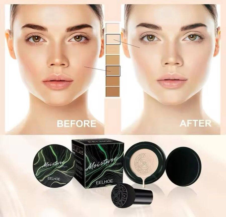 Eelhoe MASHROOM Magische Foundation Paddestoel Hoofd Luchtkussen Cc Crème Gezicht Concealer Hydraterende Waterdichte Foundation Base Make-Up Cosmetica