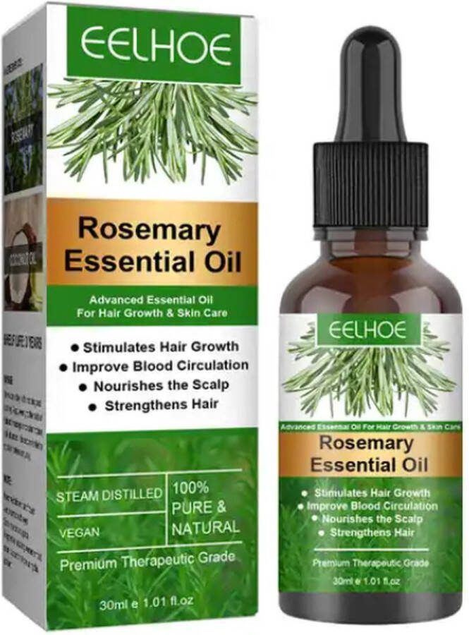 Eelhoe Rozemarijn Olie voor in het Haar Stimuleert Haar Haarverzorging Voeding Hoofdhuid Growth Hair Care Oil Rosemary Oil Vegan Biologisch Cruelty Free