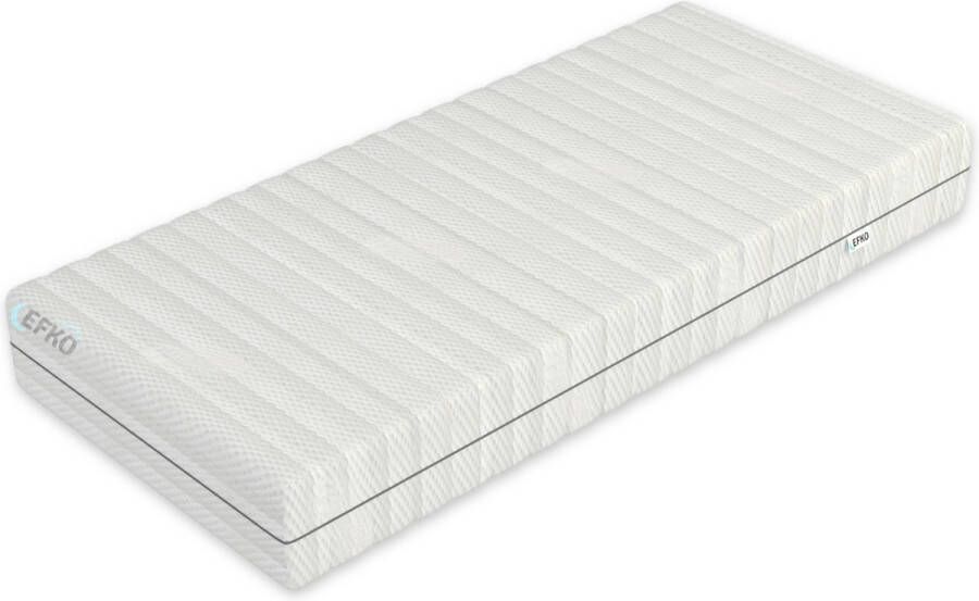 Efko Koudschuim Matras 90x200 cm Pocketvering 1 persoons Bamboe Matrashoes met Rits wit Ultieme Nachtrust en Rugondersteuning