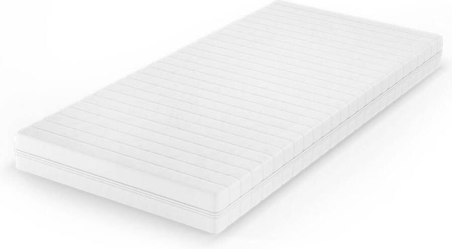 Efko Comfortschuim Matras 90x200 cm 1 persoons Luxe Matrashoes met Rits Wit