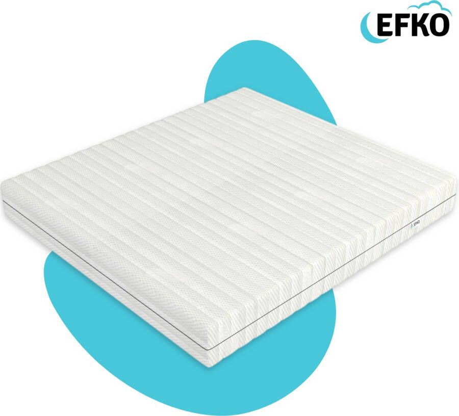 Efko Pocketvering hybride Matras Traagschuim en Geltexmatras 180x200 cm 2 Persoons All-Season Omkeerbaar Luxe Matrashoes met Rits Wit