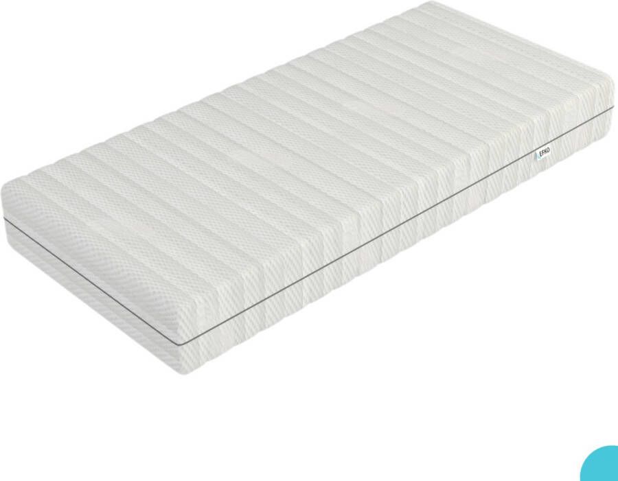 Efko Pocketvering hybride Matras Traagschuim en Geltexmatras 90x200 cm All-Season Omkeerbaar Luxe Matrashoes met Rits Wit