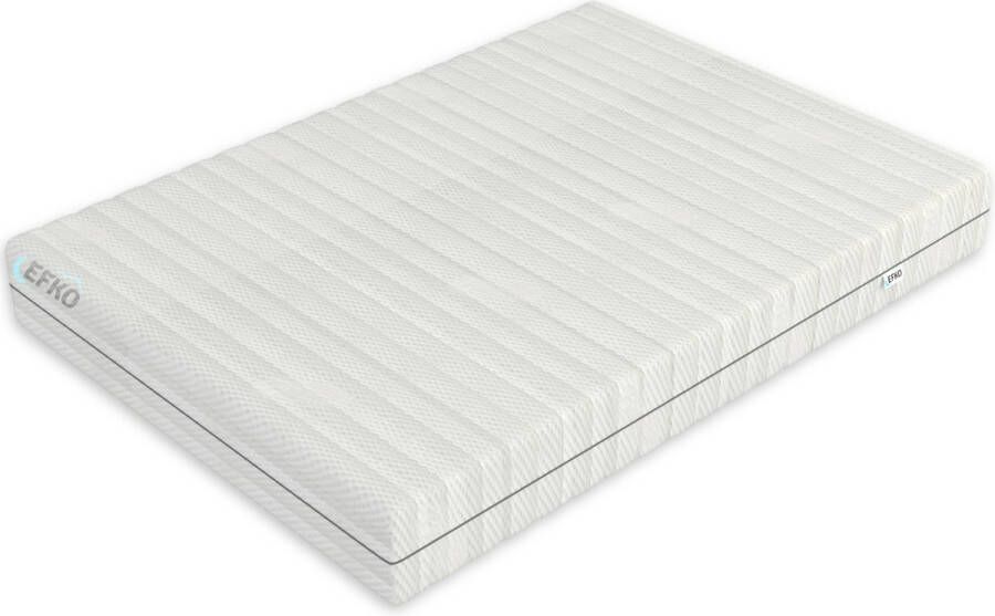 Efko Pocketvering Matras 140x200 cm 2 persoons Traagschuim Bamboe Matrashoes met Rits wit Ultieme Nachtrust en Rugondersteuning