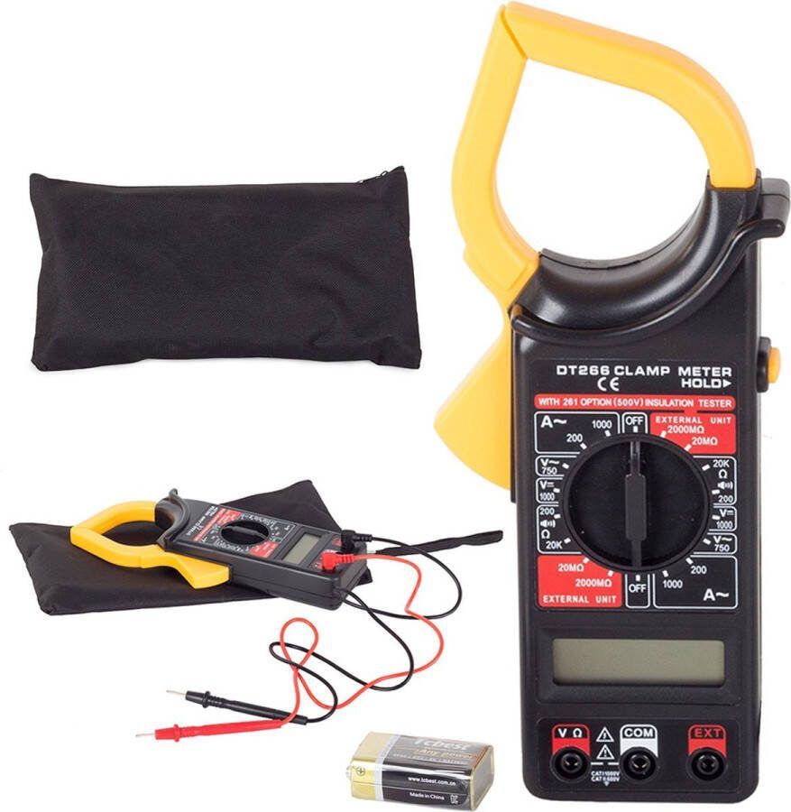 EFshop Amperetang Clamp meter Digitaal Multimeter Stroom meter incl batterij