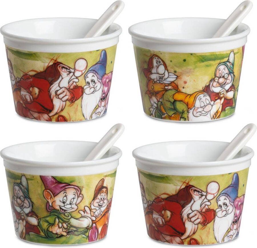 Egan Disney IJsschaaltjes + Lepeltje Zeven Dwergen (Set van 4)