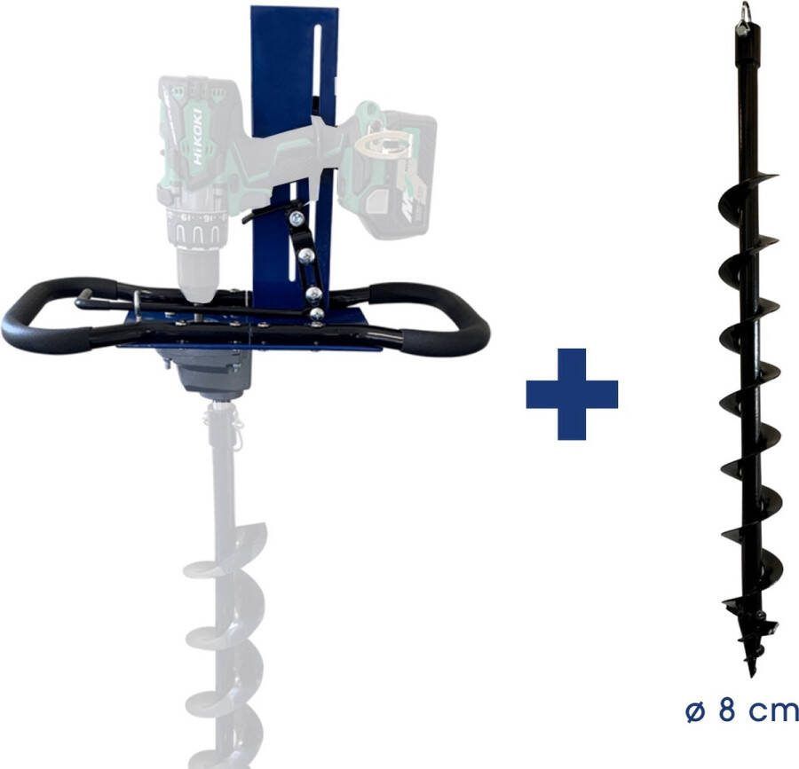 EGI Equipment EGI RJ110 Accuboor boorhouder met 80mm boor voor eigen accuboor uitgaande as 20 mm Elektrische grondboor
